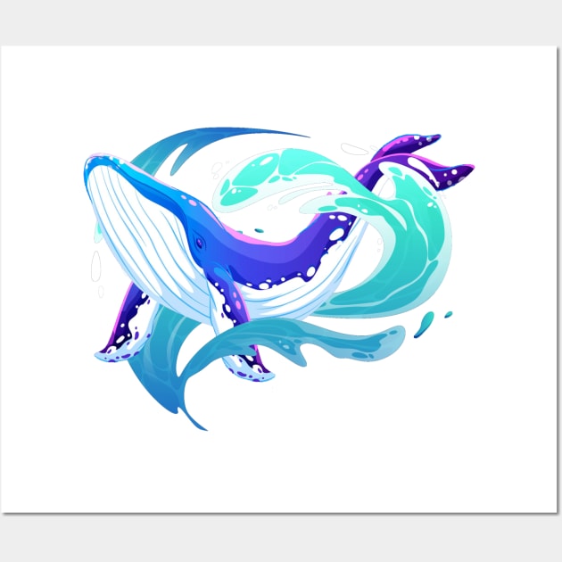 Multicolor Whale Wall Art by Billy23-Shop
